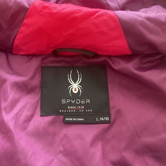 Spyder sz girls L, 14/16 or womens XS long quilted insulated winter jacket - Picture 8 of 10